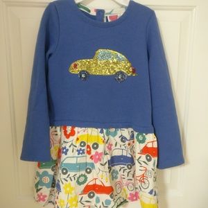 Mini boden girls embroidery car dress size 6-7